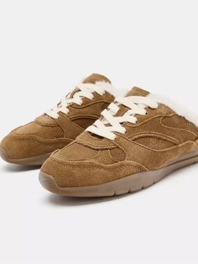 ZARA Split leather mule sneakers